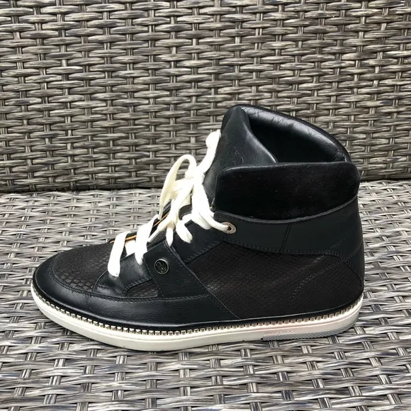 Jimmy Choo Barlowe Leather Hightop Lace Up Sneakers - Size 40.5EU/7.5US NEW