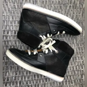 Jimmy Choo Barlowe Leather Hightop Lace Up Sneakers - Size 40.5EU/7.5US NEW