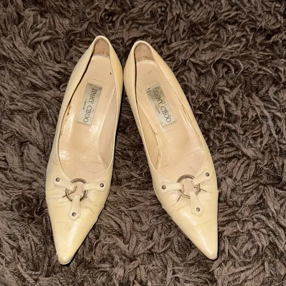 Jimmy Choo Cream Leather Women's heels