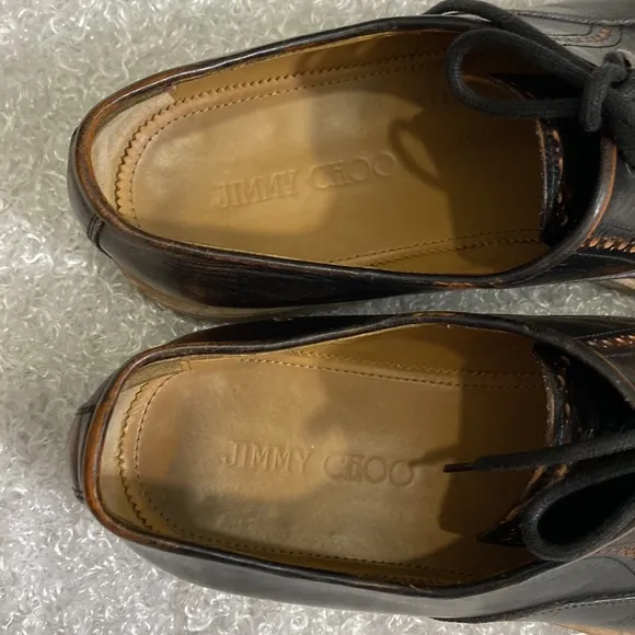 Jimmy Choo Mens Size 13 Brown Leather Shoes Authentic Dressy