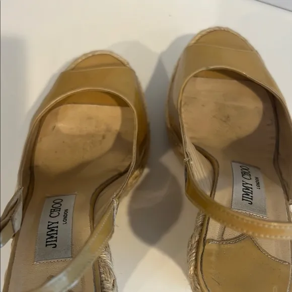 Jimmy Choo Tan Espadrille Wedges