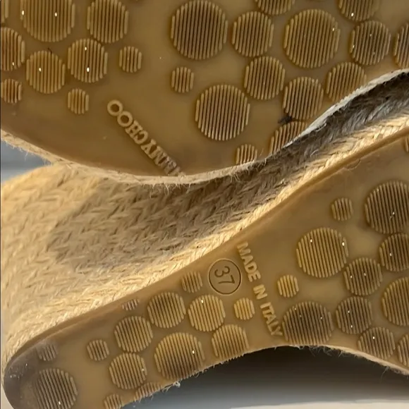 Jimmy Choo Tan Espadrille Wedges