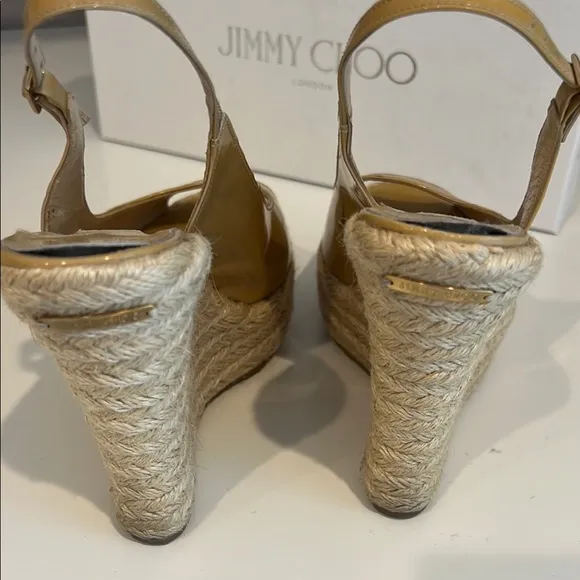 Jimmy Choo Tan Espadrille Wedges