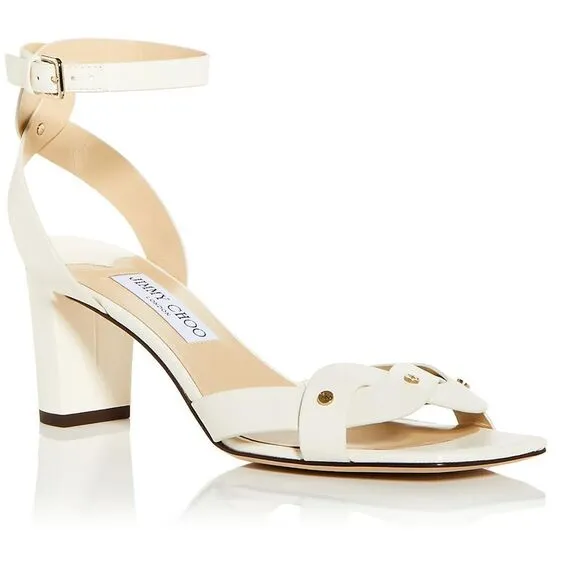 Jimmy Choo Womens Drya 65 Ivory Leather Dressy Open Toe Heels Shoes New