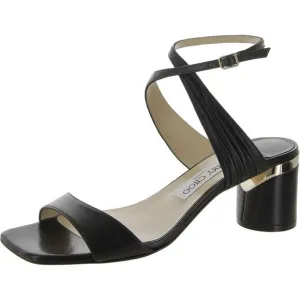 Jimmy Choo Womens Jago Black Ankle Strap Open Toe Dressy Heels Shoes New