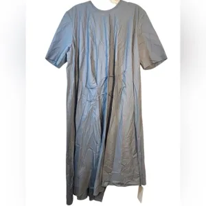 JNBY NEW LADIES DRESS XL BLUE LACE UP MINIMALIST CAPSULE LAGONLOOK 5L4500380
