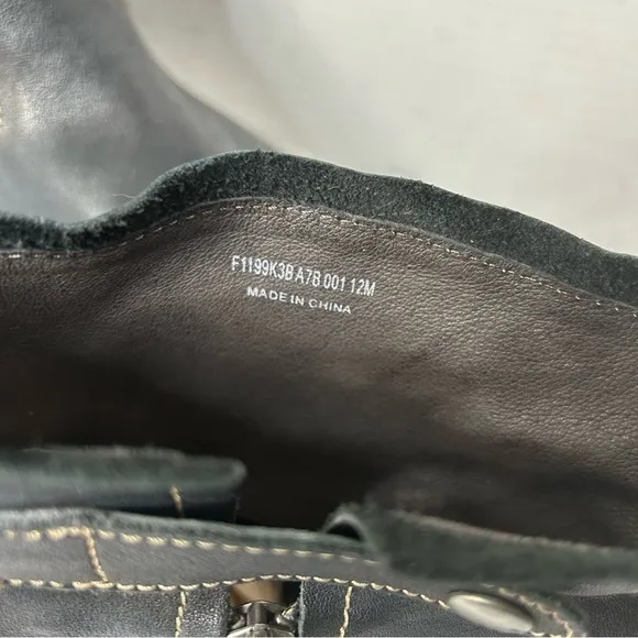 John Varvatos Chelsea Boots Italian Leather Black 12M Side Zip Snap Strap Moto