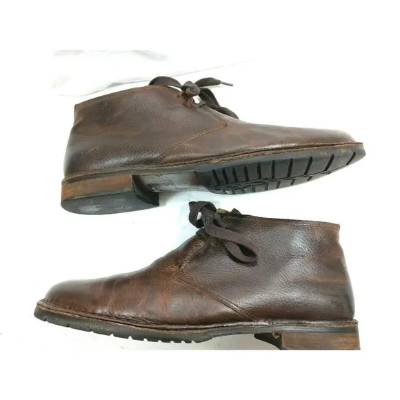 JOHN VARVATOS USA CHUKKA BROWN LEATHER LACE UP 11