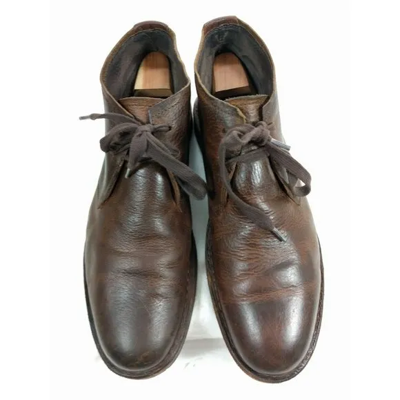 JOHN VARVATOS USA CHUKKA BROWN LEATHER LACE UP 11