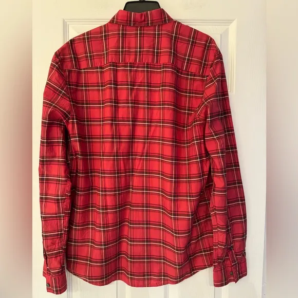 johnnie-O Luton Featherweight Men's Malibu Red Plaid Button Up Shirt Size Medium