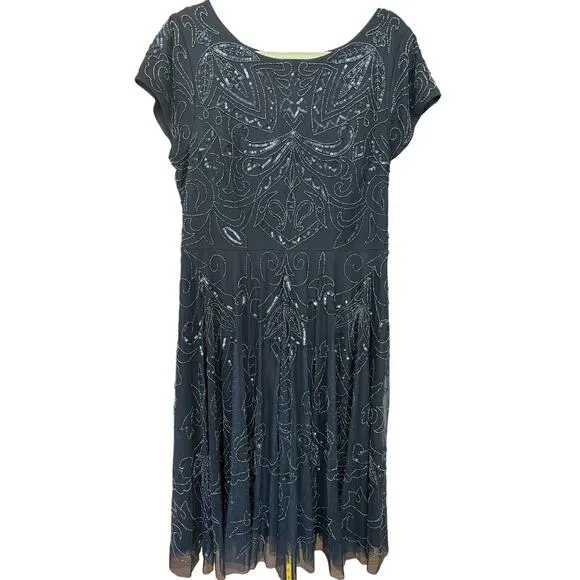 Johnny Was / Beaded Mesh Dress / Boho Luxury Midi Dress