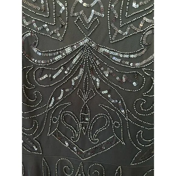 Johnny Was / Beaded Mesh Dress / Boho Luxury Midi Dress