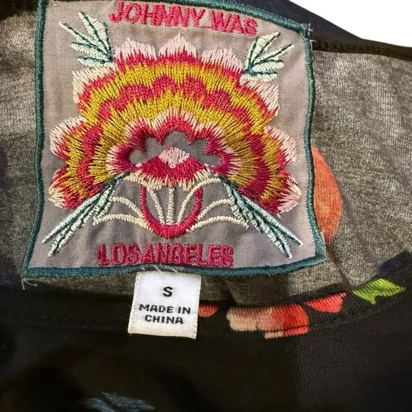 Johnny Was Zooey BorderedSwing Dress Tropical Vacation Resort Wear Size S