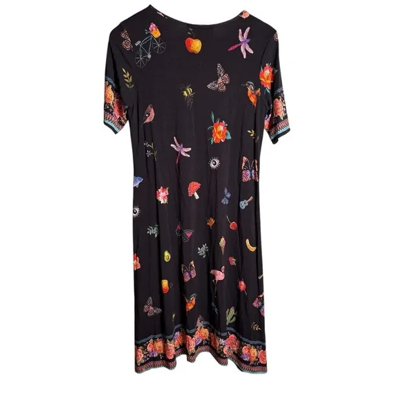 Johnny Was Zooey BorderedSwing Dress Tropical Vacation Resort Wear Size S