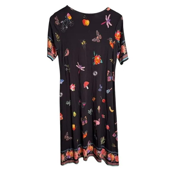 Johnny Was Zooey BorderedSwing Dress Tropical Vacation Resort Wear Size S