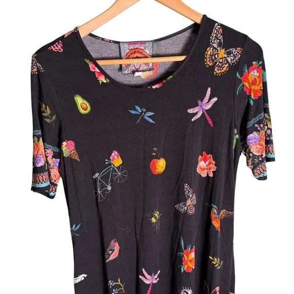 Johnny Was Zooey BorderedSwing Dress Tropical Vacation Resort Wear Size S
