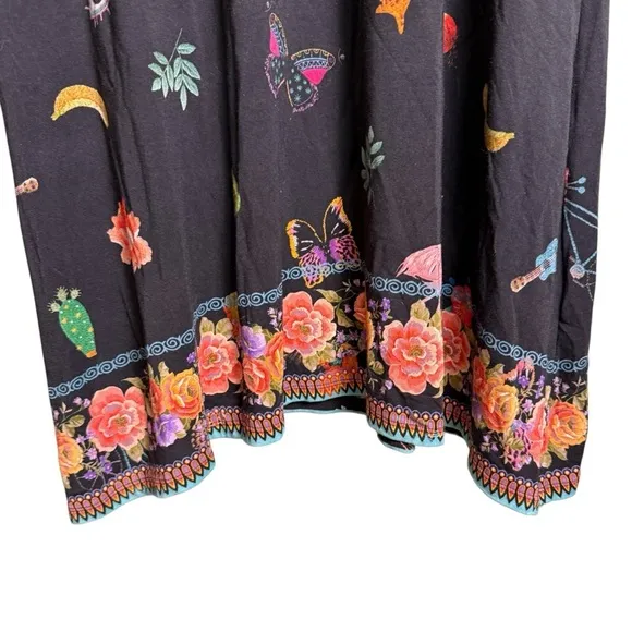 Johnny Was Zooey BorderedSwing Dress Tropical Vacation Resort Wear Size S