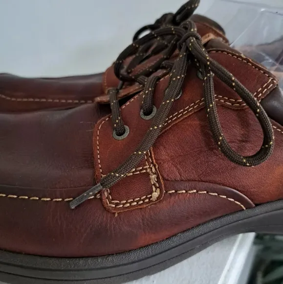 Johnston &amp; Murphy Matthews Moc Shoes Brown Leather Dressy Casual Oxford Men 11.5