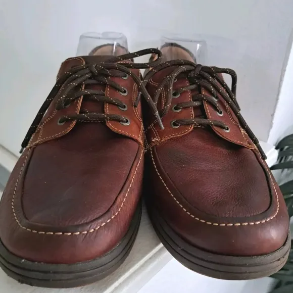 Johnston &amp; Murphy Matthews Moc Shoes Brown Leather Dressy Casual Oxford Men 11.5