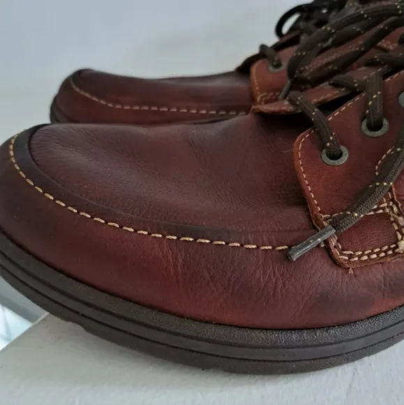 Johnston &amp; Murphy Matthews Moc Shoes Brown Leather Dressy Casual Oxford Men 11.5