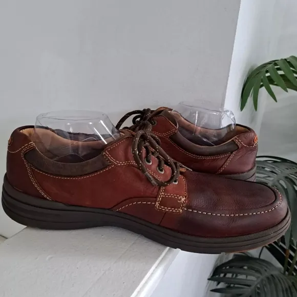 Johnston &amp; Murphy Matthews Moc Shoes Brown Leather Dressy Casual Oxford Men 11.5
