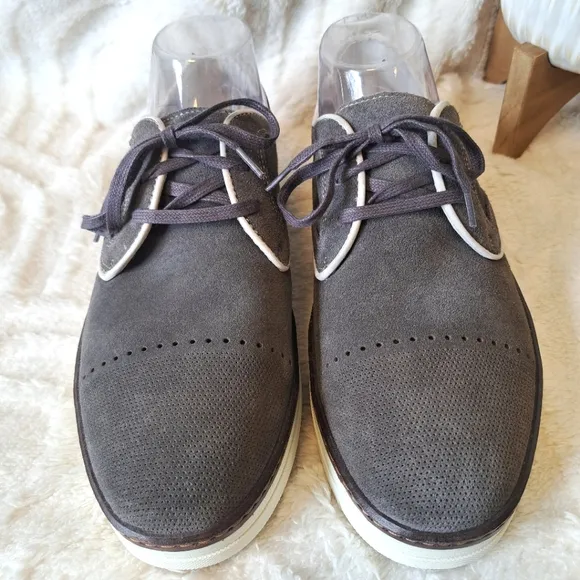 Johnston Murphy Mcguffey Oxfords Sneakers Casual Gray Suede Lace Up Men's Sz 8.5