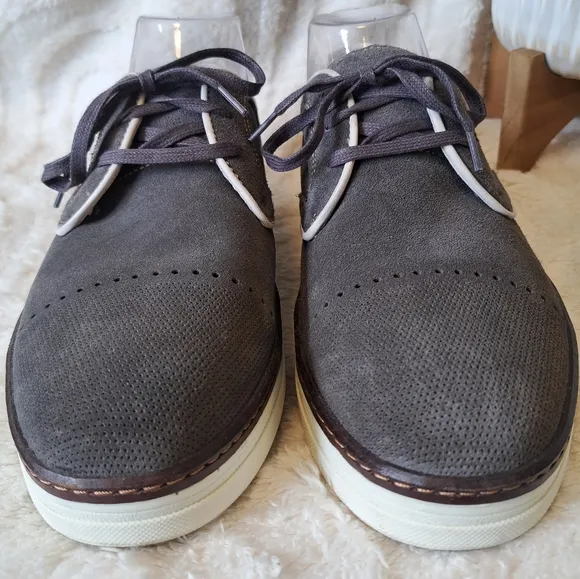 Johnston Murphy Mcguffey Oxfords Sneakers Casual Gray Suede Lace Up Men's Sz 8.5
