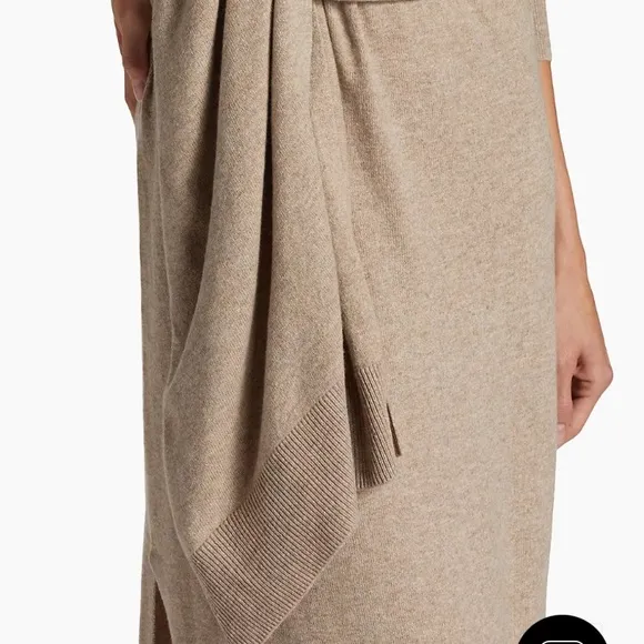 Jonathan Simkhai Skyla Dress NWT Knit Wrap Dress Wool Cashmere in Fawn