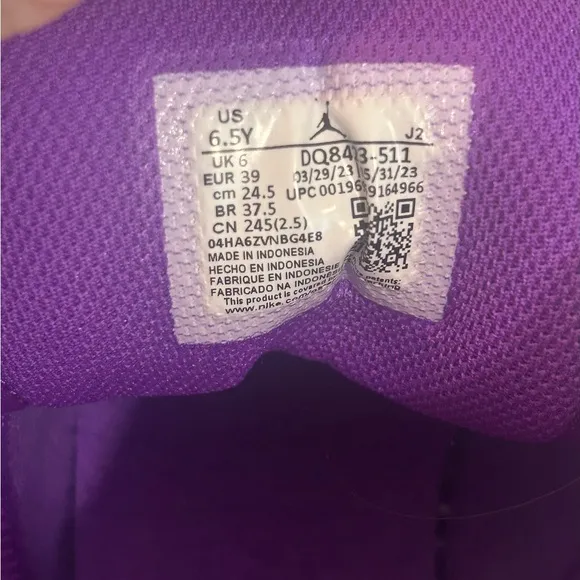 Jordan 1 Nike Vibrant Purple Athletic Shoes