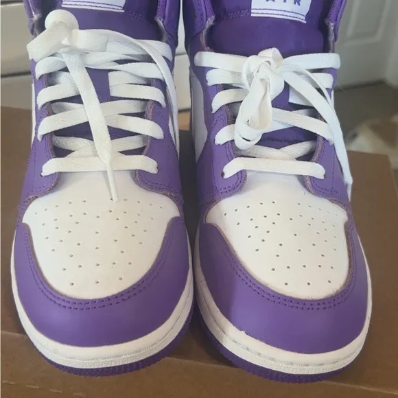 Jordan 1 Nike Vibrant Purple Athletic Shoes