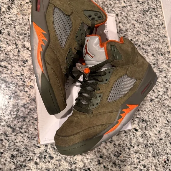 Jordan 5 Retro Olive Orange Men's Shoes
