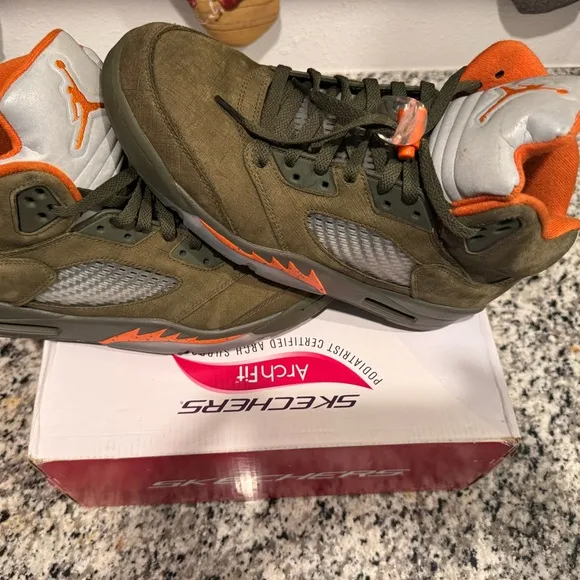 Jordan 5 Retro Olive Orange Men's Shoes