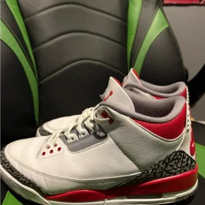 Jordan Air White and Red Sneakers with Iconic Elephant Print (no box) size 13.