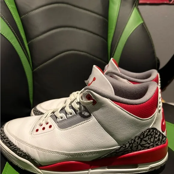 Jordan Air White and Red Sneakers with Iconic Elephant Print (no box) size 13.