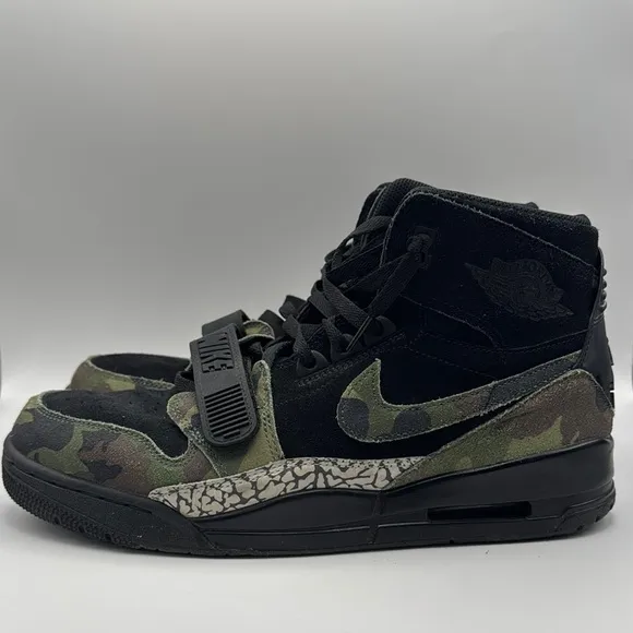 Jordan Black Camouflage Legacy High-Top Sneakers