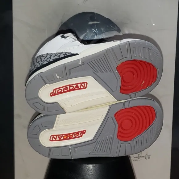JORDAN Kids White and Gray Jordan Shoes