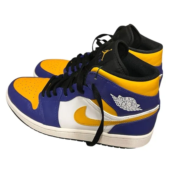 Jordan Purple and Yellow High-Top Sneakers