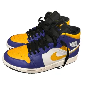Jordan Purple and Yellow High-Top Sneakers