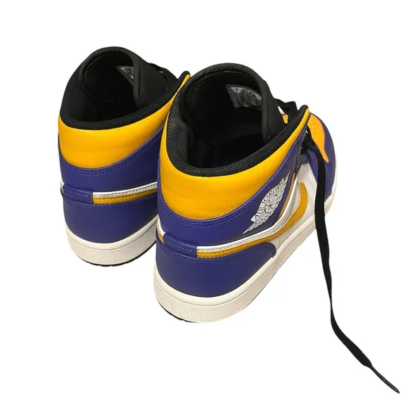 Jordan Purple and Yellow High-Top Sneakers