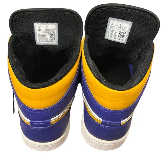 Jordan Purple and Yellow High-Top Sneakers