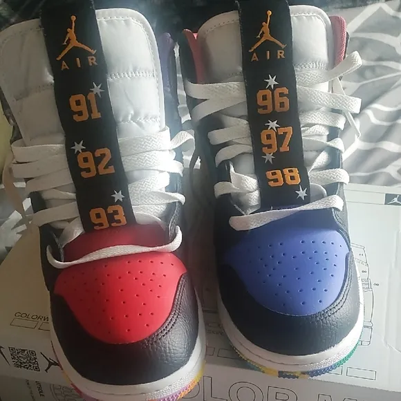 Jordan Red and Blue Sneakers for Bold Style