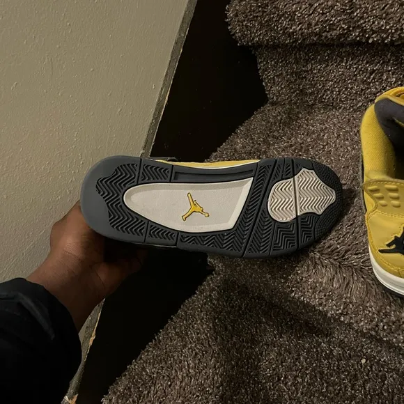 Jordan Yellow and Black Sneakers Lightning Edition