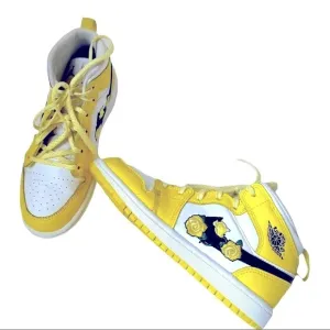 𝅺JORDAN Youth Air 1 Mid Gs Dynamic Yellow Size US 1Y