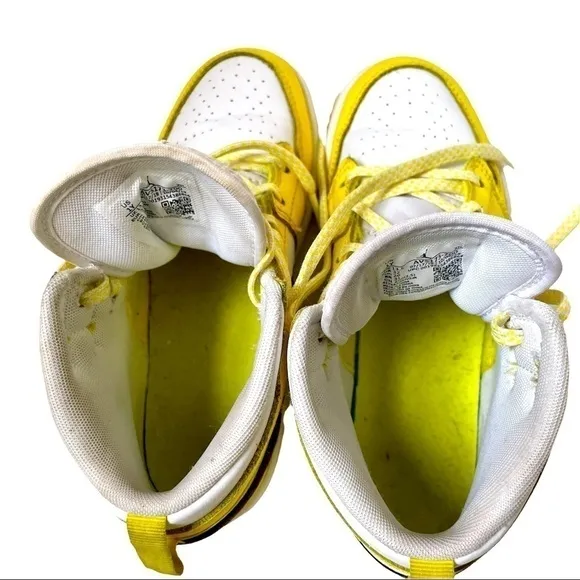 𝅺JORDAN Youth Air 1 Mid Gs Dynamic Yellow Size US 1Y