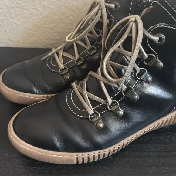 Josef Seibel Maren Leather Lace Up Ankle Boots Size 8.5/39