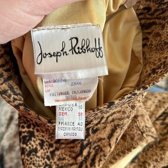 Joseph Ribkoff maxi full length dress animal print pattern mob wife luxury sz 10
