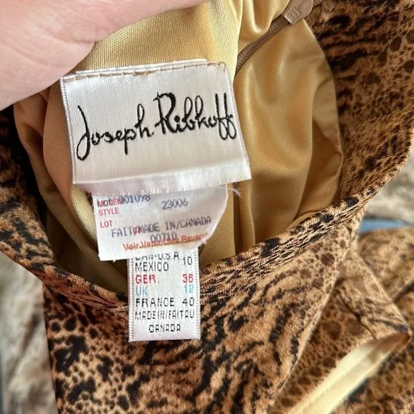 Joseph Ribkoff maxi full length dress animal print pattern mob wife luxury sz 10