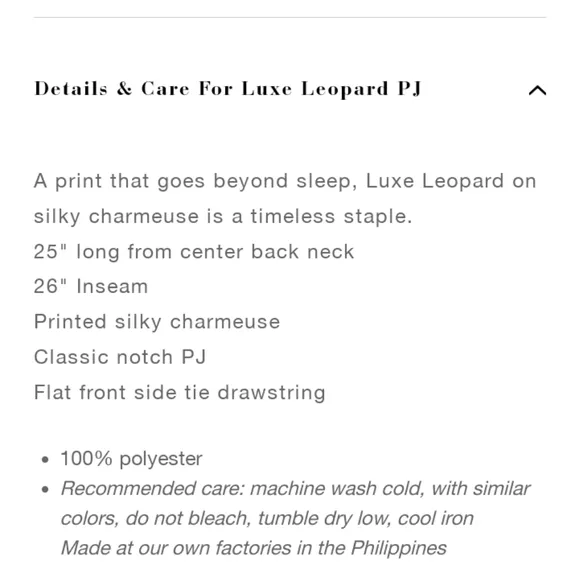 🆕⭐Josie Natori luxury leopard pajamas