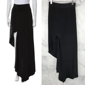 Juan Carlos Obando High Waisted Asymmetric Midi Maxi Skirt Designer Black 26