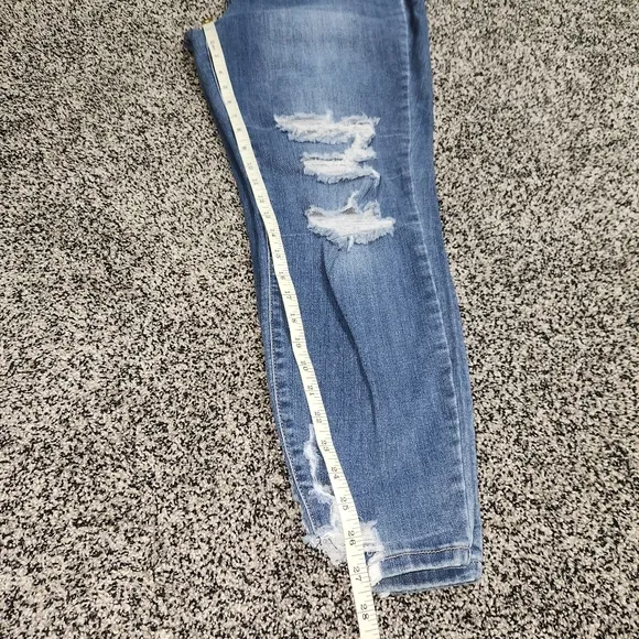 judy blue skinny fit jeans Destruction Raw Hem Frayed Ends Stretch Women's 18W